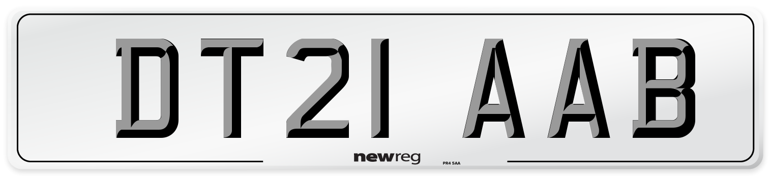 DT21 AAB Number Plate from New Reg